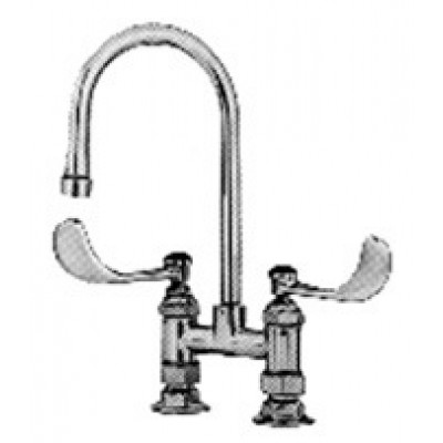 Stainless Steel Deck Mounted Extra Heavy Duty Rigid Gooseneck Faucet With 4" Wrist Handles