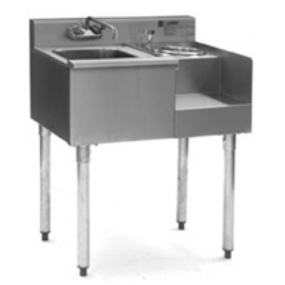 Stainless Steel One Compartment Underbar Sink With Blender Module And Splash Mounted Faucet