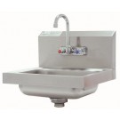 Stainless Steel Hand Sink With Splash Mounted Gooseneck Faucet