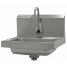 Stainless Steel Hand Sink With Electronic Splash Mounted Gooseneck Faucet