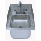Stainless Steel Rear And Side Splash One Compartment Drop-In Sink With Deck Mounted Gooseneck Faucet