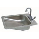 Stainless Steel A.D.A. Compliant Drop-In Sink With Deck Mounted Gooseneck Faucet