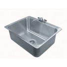 Stainless Steel Largest One Compartment Drop-In Sink With Deck Mounted Gooseneck Faucet