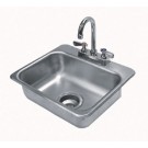 Stainless Steel One Compartment Drop-In Sink With Deck Mounted Gooseneck Faucet