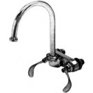 Stainless Steel Splash Mounted Extra Heavy Duty Gooseneck Faucet With Wrist Handles