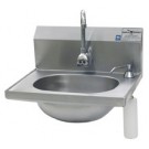 Stainless Steel Hand Sink With Deck Mounted Soap Dispenser And Electronic Eye Splash Mounted Gooseneck Faucet