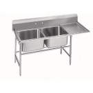 Stainless Steel Two Compartment, One Drainboard Sink