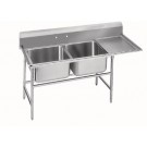 Stainless Steel Two Compartment, One Drainboard Sink