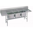 Stainless Steel Three Compartment, Two Drainboard Sink